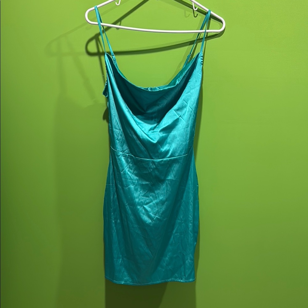 Teal Spaghetti Strap Dress